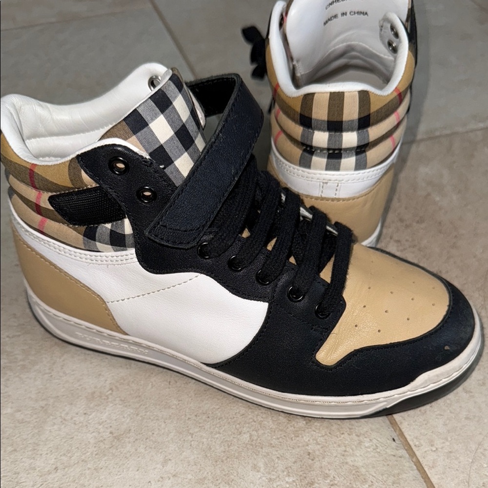 Burberry Black and White Fashion Sneakers
